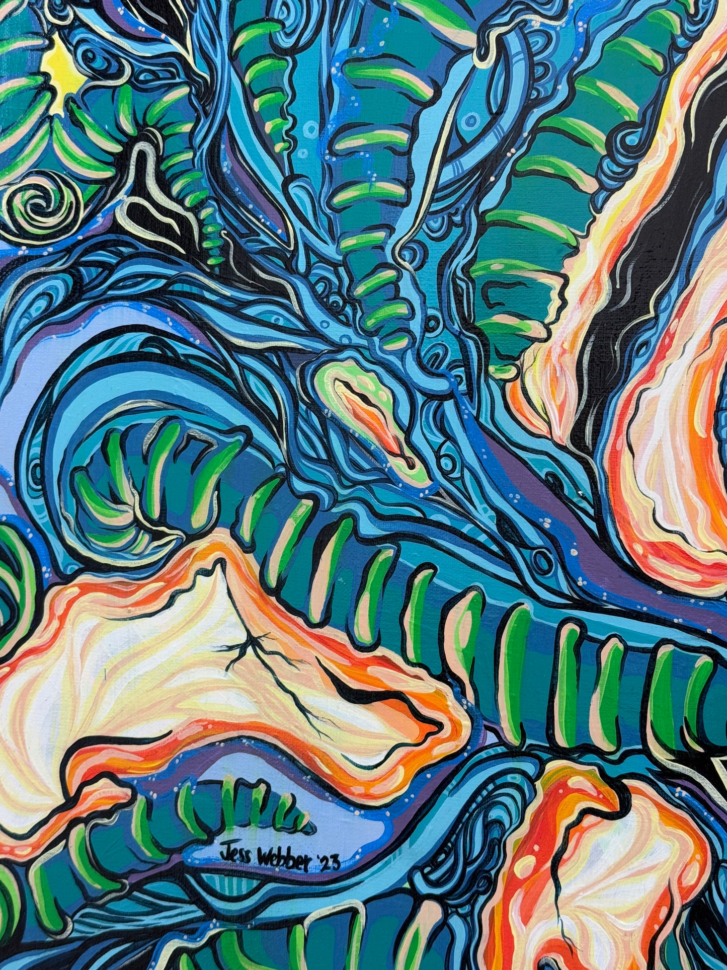 ‘Lighting the Gas’ original abstract acrylic