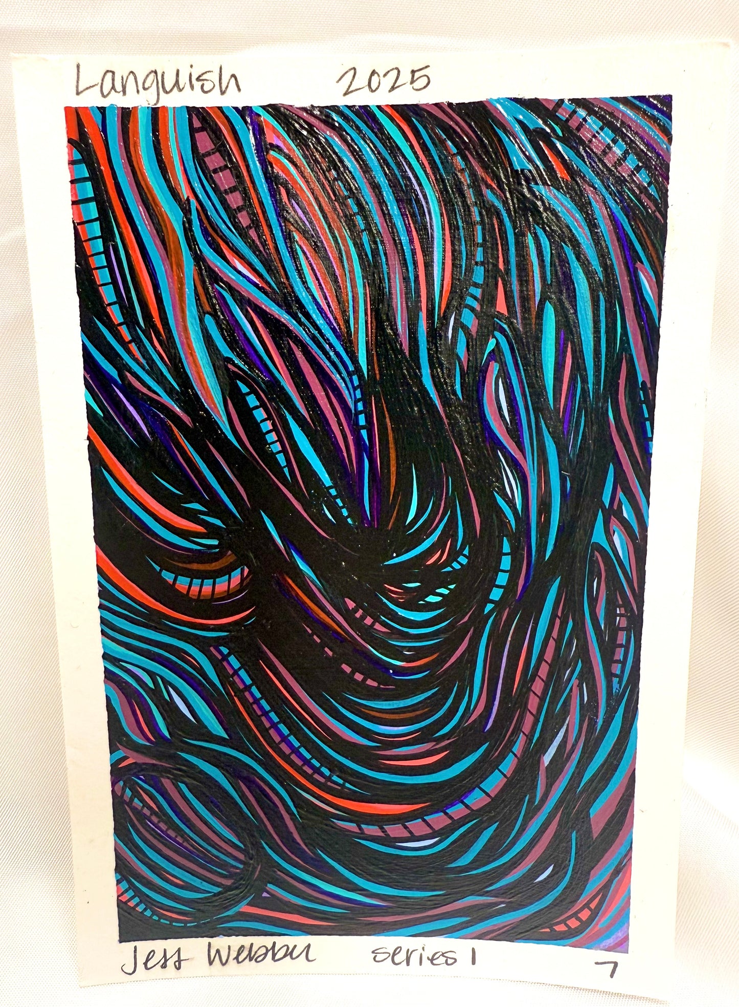 ‘Languish’ original hand painted post card