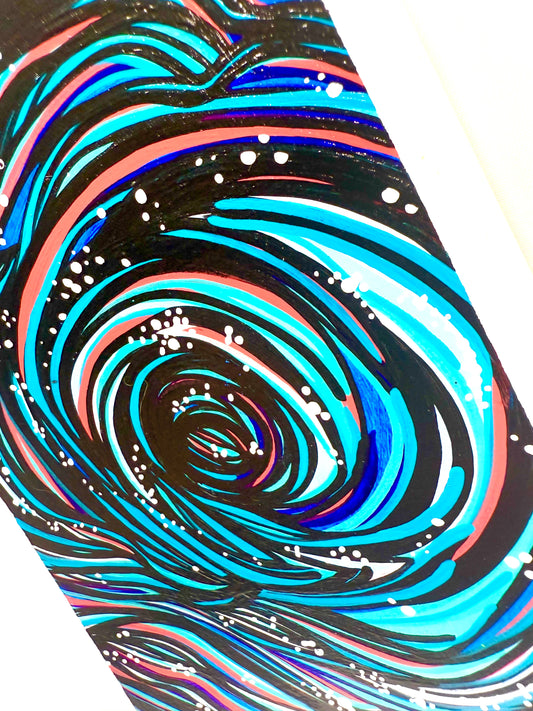 ‘Eye of the Storm’ original hand painted postcard