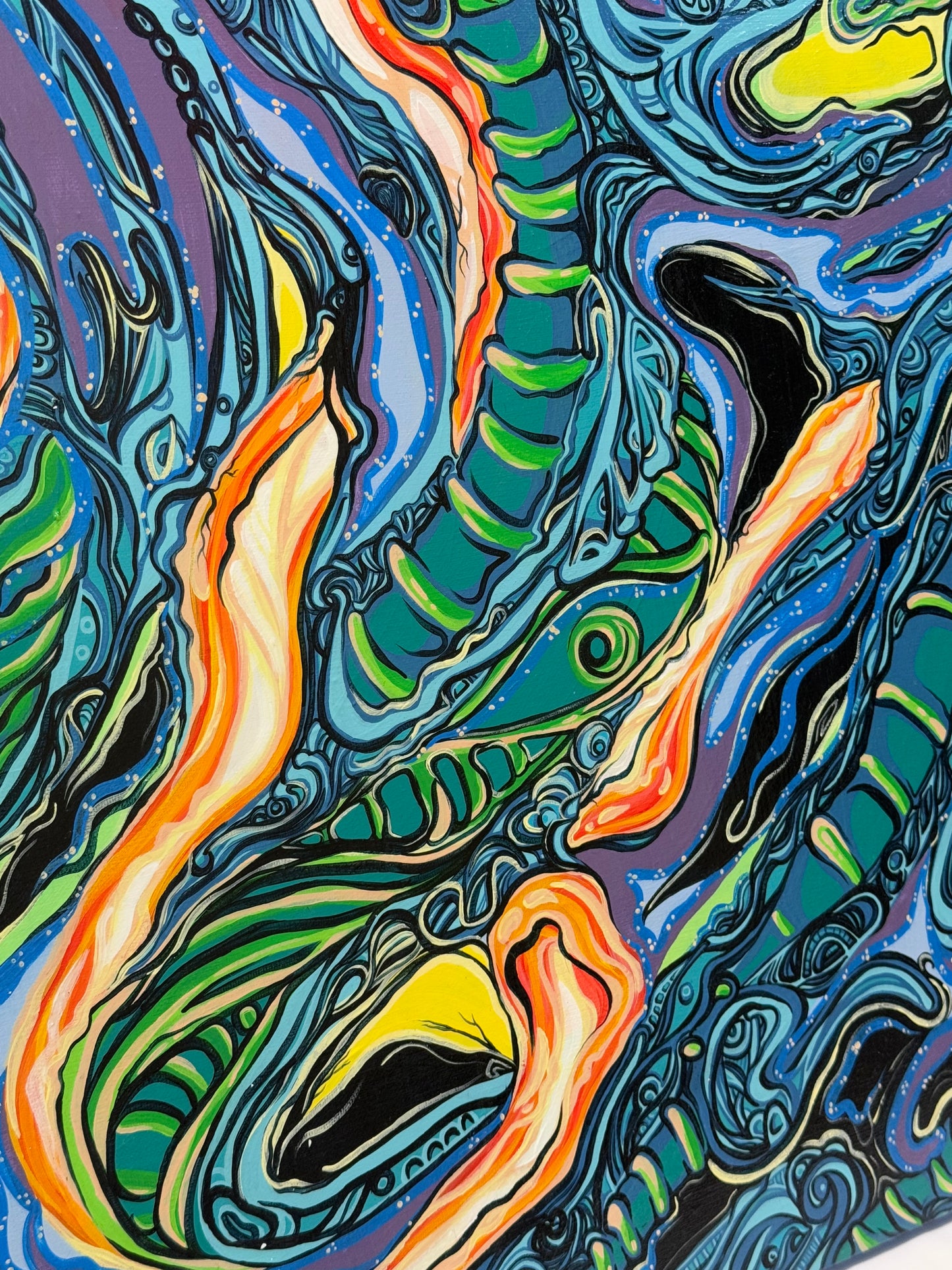 ‘Lighting the Gas’ original abstract acrylic