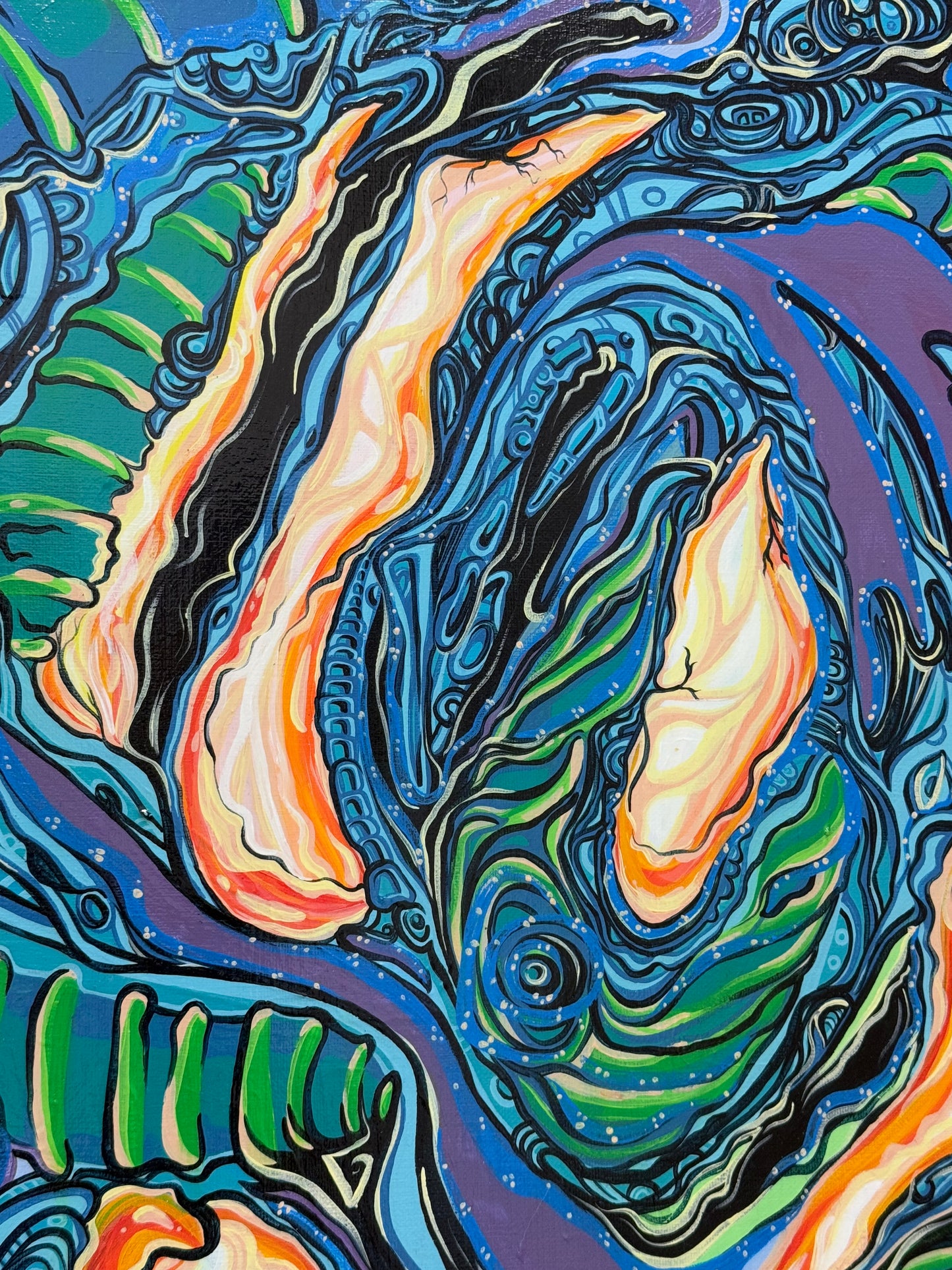 ‘Lighting the Gas’ original abstract acrylic