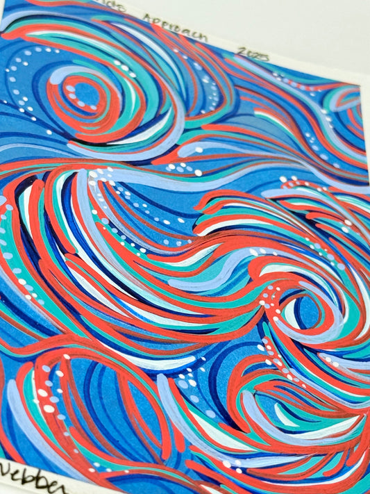 ‘Winter Winds Approaching’ original hand painted postcard