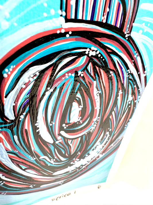 ‘Alone this Christmas’ original hand painted post card