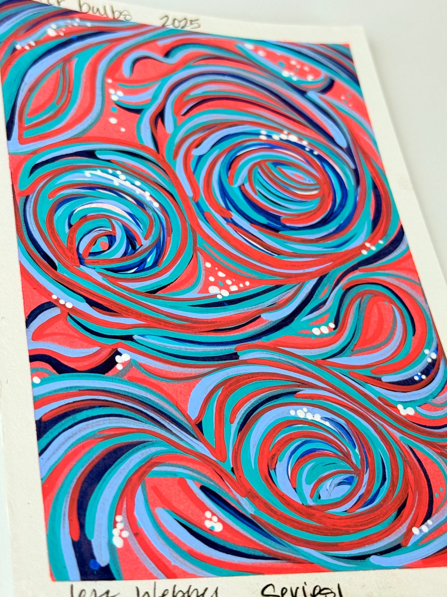 'Winter Bulbs' original hand painted postcard