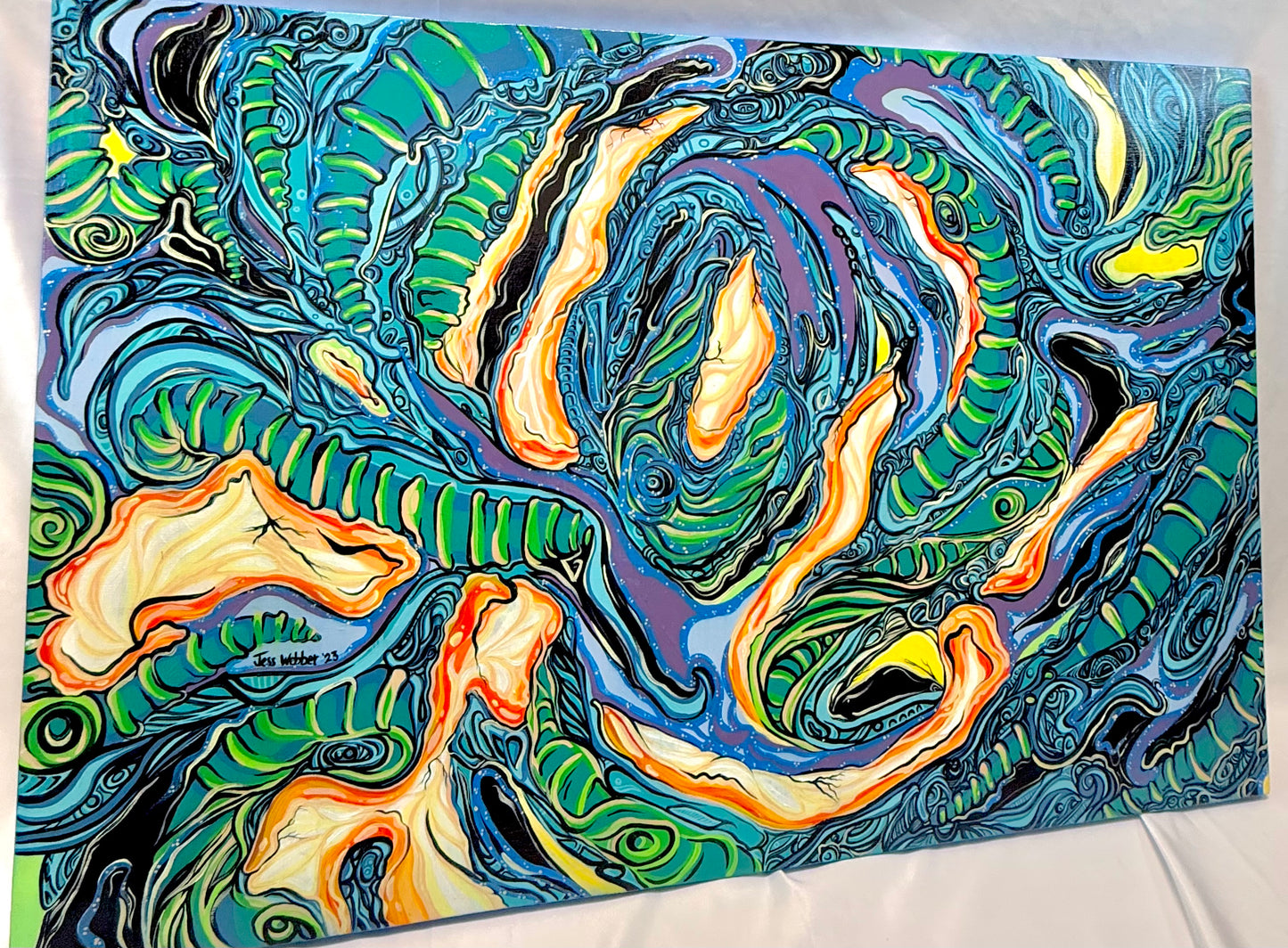 ‘Lighting the Gas’ original abstract acrylic